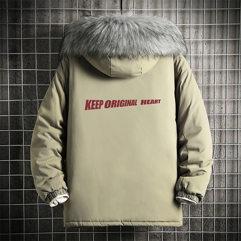 MM48071-P130冬季大毛领棉衣男士大码加厚棉袄男棉服网格,男装棉衣,电商A040A