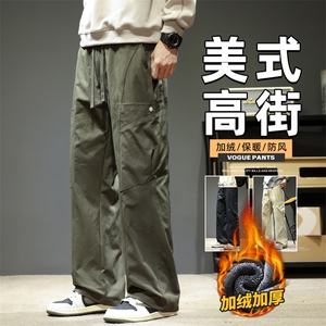 阔腿登山工装冲锋裤秋冬季加厚直筒休闲长裤子Z9857-P50/加绒P58,光遇龙骨小众穿搭不需要武士裤图片