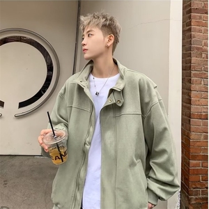 20225早秋麂皮绒美式外套男春秋季高级感痞帅休闲宽松翻领夹克潮图片