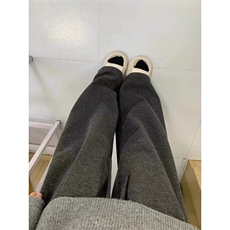 深灰色软糯直筒阔腿卫裤男款重磅慵懒松弛感宽松情侣糯米裤子春秋，男装休闲裤，星座506A