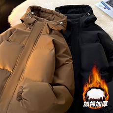 三防面料2025连帽棉服冬季新款纯色加厚保暖外套男生MY8555-P60特，男装棉衣，星座610（原A335）