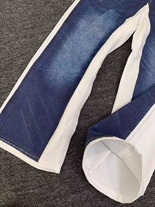 春季宽松直筒牛仔裤男新款设计感拼接=垂感阔腿拖地裤LN70922-P52图片