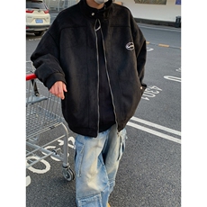 2026春秋潮流大码复古麂皮绒百搭美式夹克外套JK8669/特P58黑色，男装夹克，电商A094