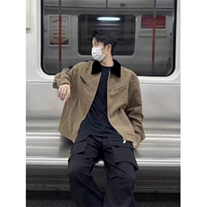 网图有货底特律夹克男女春秋巴恩风解构拼接翻领外套A1197-P70，男装夹克，星座1505
