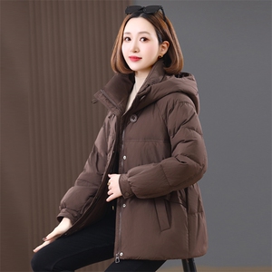 羽绒服冬季新款2024年羽绒服女加厚连帽中长款防风立领白鸭绒图片