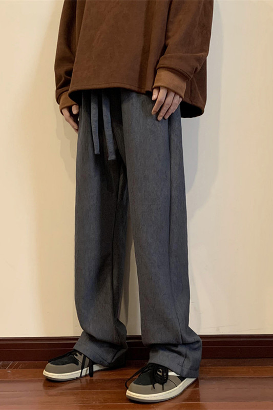 波浪纹加绒加厚垂感西裤休闲裤M~5XLXZ604-KG53JR-P65控78,男装西裤,星座604