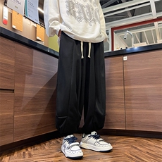 日系街头休闲裤卫裤复古纯色哈伦裤子束脚阔腿灯笼裤AK709-P36，男装休闲裤，星座1001-1