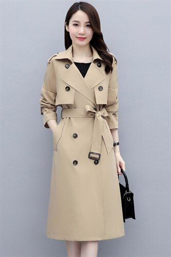 风衣女中长款2025春秋新款时尚气质收腰显瘦流行英伦风大衣外套潮,女装风衣,姿衣坊