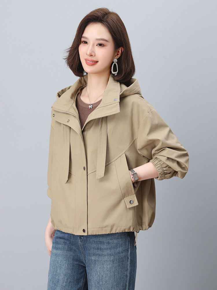 （专柜发货）短款风衣外套女春秋2024年新款韩版宽松显瘦洋气休闲,女装风衣,依恋蒂丝