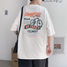1图案已注册港风日系休闲情侣大码M-5XL风短袖T恤7033P28控48，男装T恤，星座226-2