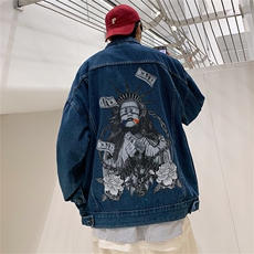 美式复古牛仔外套男春高街潮牌ins褂子hiphop工装夹克JK867-P68，男装夹克，星座1103-3