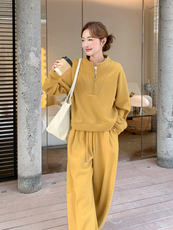 2025冬季新品现货主推加绒加厚卫衣套装2C087-9288-P195-K275，女装卫衣/绒衫，2C087