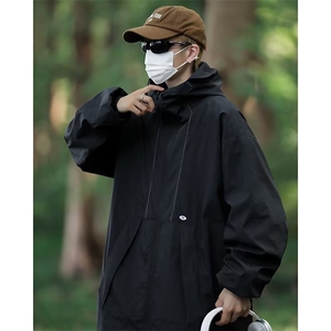 黑武士美式街头连帽冲锋衣外套男春秋新款宽松工装夹克JY704-p62图片
