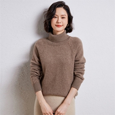 优雅气质女装高领毛衣羊毛插肩袖麻花针织衫百搭显瘦保暖上衣，女装羊毛衫，温伦斯特羊绒