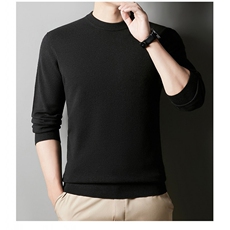 羊毛衫男春秋薄款圆领纯色中年针织打底毛衣，男装针织衫/毛衣，电商B212（原钱塘6029）