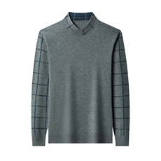 羊毛衫男半高领秋冬季新款加厚针织打底衫中年男士休闲宽松毛衣，男装针织衫/毛衣，电商B212（原钱塘6029）