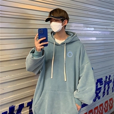 加绒新款港风宽松连帽套头卫衣X5687-常规P70控88-加绒P80控98，男装卫衣，电商A061-1