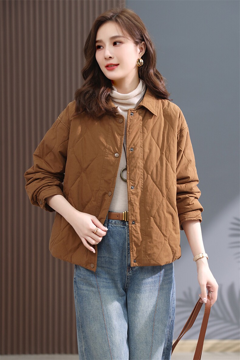 2022冬装新款复古时尚单排扣棉衣外套短款百搭,女装棉衣/棉服,小林双子