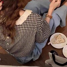 【现货】欧货小衫格子衬衫，女装衬衫，悠奈尔