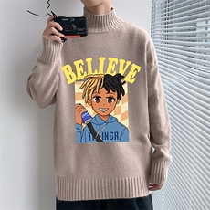 半高领毛衣男士大码针织衫男毛线衣男M18271-P45加绒款-P65，男装针织衫/毛衣，电商A040
