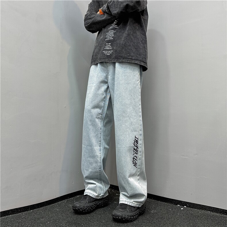 k1030-p45-控68M-5xl港风高阶黄泥黑暗宽松大码牛仔裤,男装牛仔裤,星座116