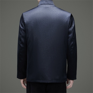 中老年唐装90绒羽绒服男士复古盘扣风羽绒服外套中式唐装图片
