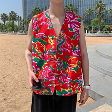 MJ02男女休闲大码盘扣风马甲外套情侣装结婚喜庆团队服新中式，男装背心/马甲，星座115A(原星座507）