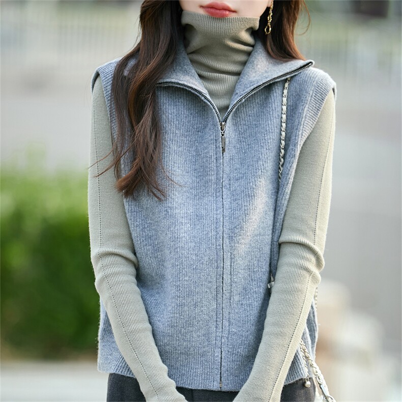 2025百搭时尚简约马甲开衫，女装羊毛衫，哲奥羊绒