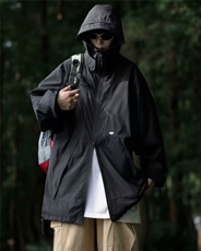 防晒衣男冰丝夏季薄款山系户外机能连帽冲锋衣外套潮宽松X129，男装夹克，星座1116A-1（原606A）