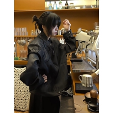 B961-P78黑武士折棘刺绣夹克男女款春季痞帅高级感，男装夹克，电商B323A