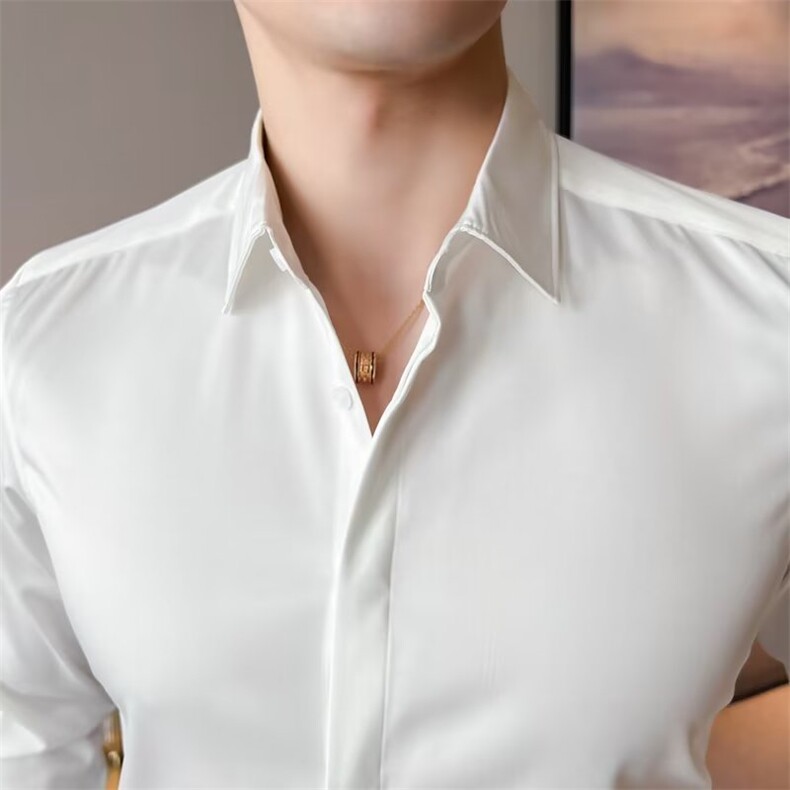 长袖百搭新款衬衫日常青春流行修身春季男简约C004-1,男装衬衫,星座1116A-2（原606A-1）