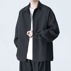 现货衬衫男款春秋季新品上衣设计感长袖小众外套潮CS001-特P38，男装衬衫，电商A178