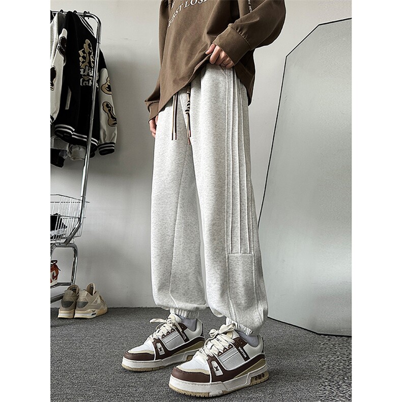 A018-K1808P50/秋新款华棉纯色休闲运动裤大码长裤男，女装休闲裤，电商A018