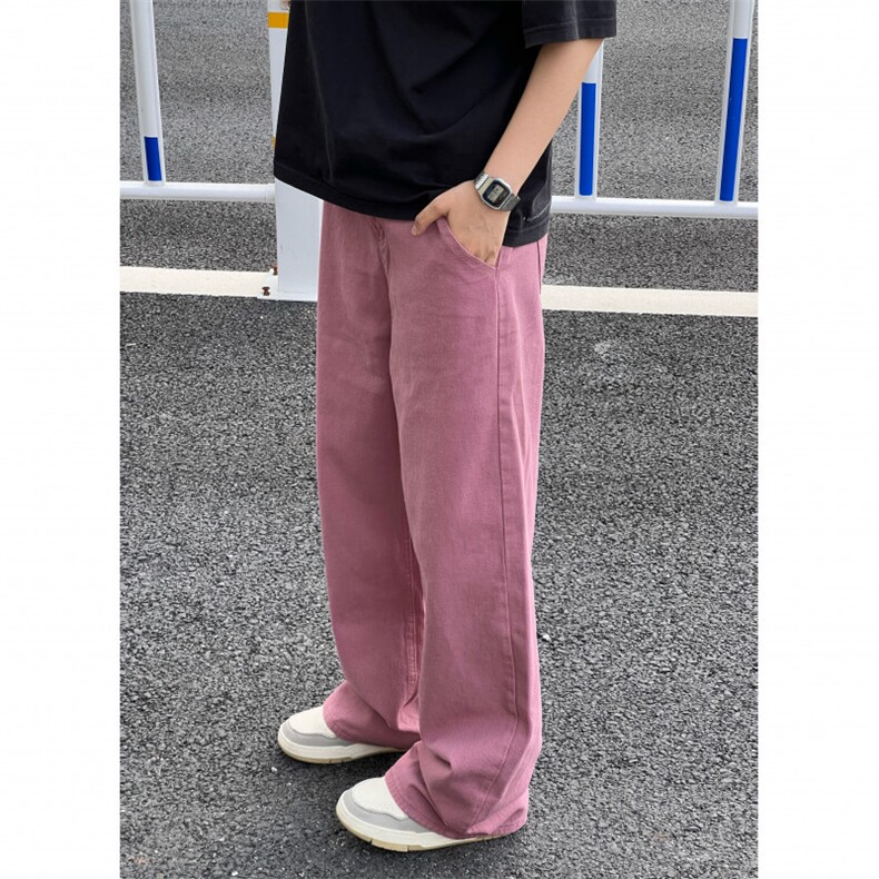 美式复古牛仔裤男新款宽松直筒休闲街头情侣长裤N0615-P45图片