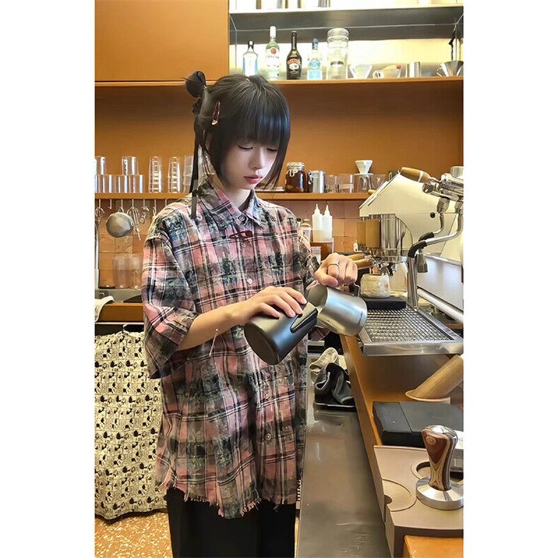 复古格子下摆毛边衬衫ZC099-P38,男装衬衫,星座313A(原308A-2)