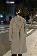 517A-8-Y70-P155现货高品质假两件韩系两穿中长款毛呢大衣可拆卸，男装毛呢大衣，星座517A-8（原B282）