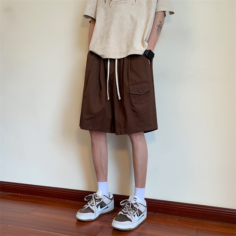 复古工装短裤男夏季薄款宽松休闲中裤百搭潮牌阔腿五分裤,男装牛仔裤,星座410-6（原星座1304-1）