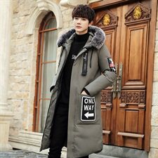 2020电商B247冬季新款韩版休闲连帽大毛领中长款保暖潮MY79，男装羽绒服，电商B247