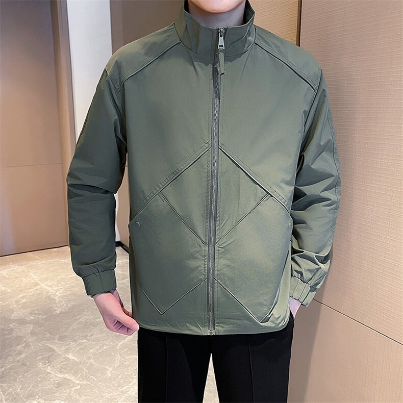 轻熟风~男生秋季夹克上衣外套菱形格JK8452-P85,男装夹克,星座1012-1