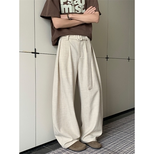 2026 春季新款 内景老钱风仿麻弯刀西裤M-5XL HK26151-特P30图片