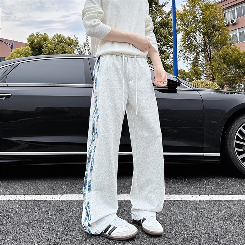 XK60022-P35条纹休闲裤男春秋款潮牌痞帅炸街宽松运动裤青少年,男装休闲裤,电商A178