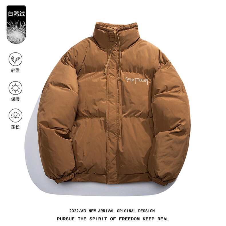 白鸭绒白底冬季新品印花抽绳设计立领羽绒服YR217P195控258,男装羽绒服,电商A247-1