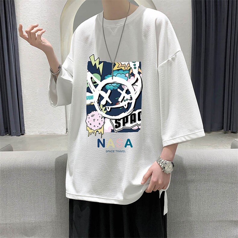 春夏季七分袖t恤男大码五分袖男短袖中袖Q11275-P30,男装T恤,电商A040