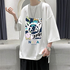 春夏季七分袖t恤男大码五分袖男短袖中袖Q11275-P30，男装T恤，电商A040