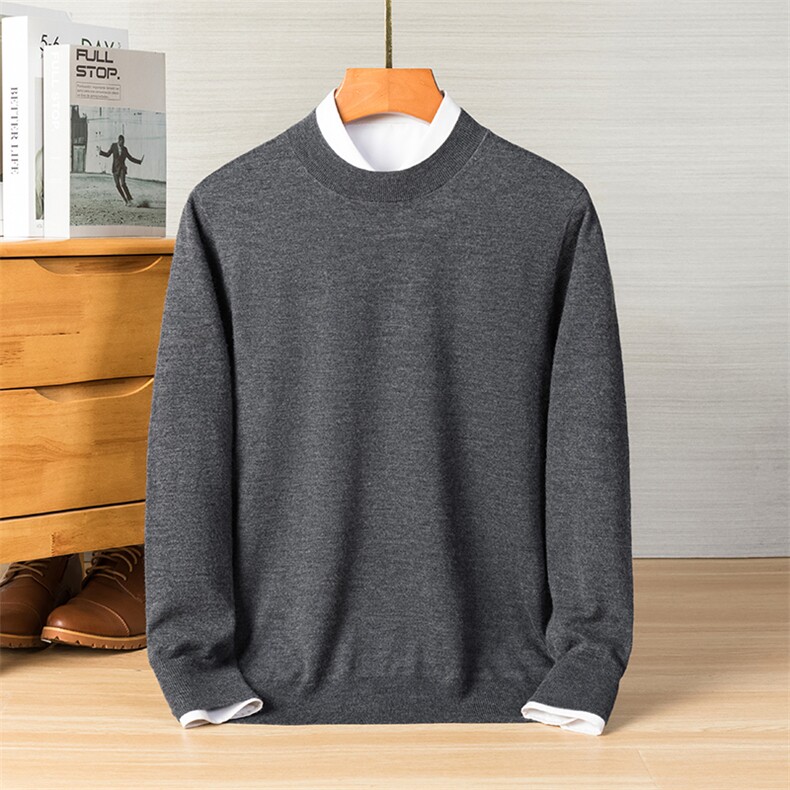 圆领羊绒衫男羊绒打底衫外套羊毛衫毛衣男秋冬季高端针织衫上衣，男装羊绒背心，美创羊绒