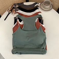 辣妹性感隐形肩带吊带背心内搭纯欲紧身修身短款上衣外穿，女装背心吊带，梦白服饰厂