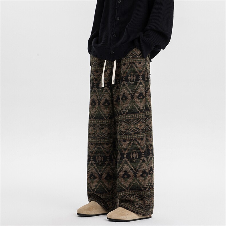 8XL-M羊羔绒裤子男冬季加绒加厚民族风重磅针织棉裤大码KZ023P78,男装休闲裤,电商B312