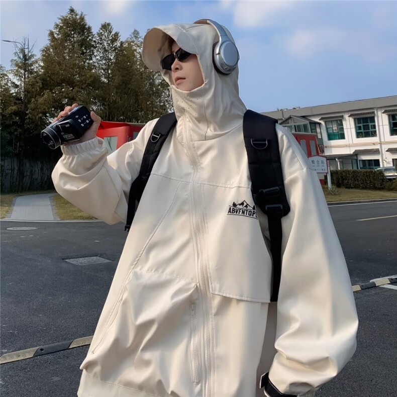 黑武士冲锋衣外套男士早秋新款防水机能风户外斜拉链夹克W9283,男装夹克,星座1116A-1（原606A）