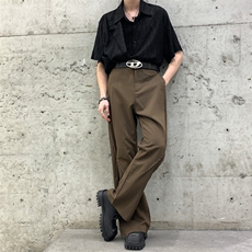 春夏季日系复古垂感西裤山本耀司堆叠小众特殊设计感喇叭裤拖地裤，男装西裤，星座909