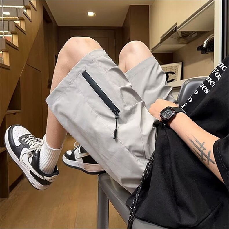 气质百搭潮流新款工装短裤夏季薄款褶皱设计DAA03-P32,男装牛仔裤,星座208-5